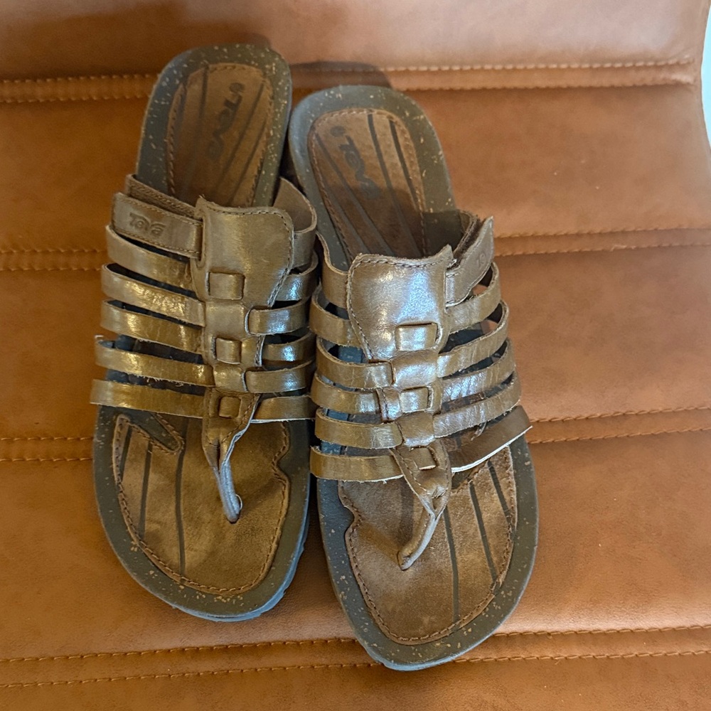 Teva Metallic Bronze Strappy Sandals